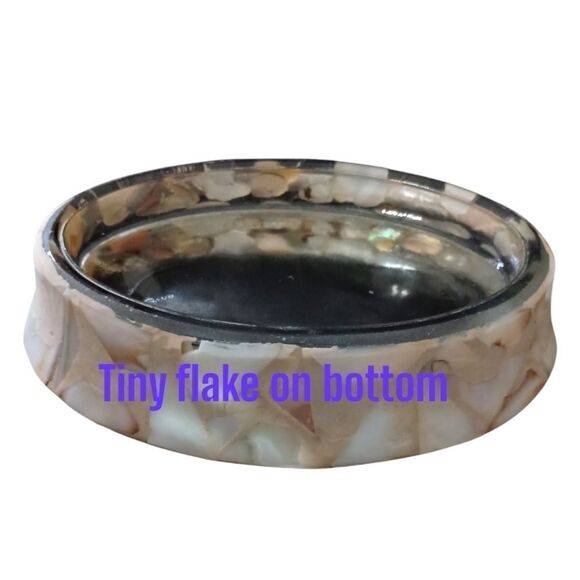 Capiz Shell Mosaic Soap Dispenser Set Of 2 Dish Mother Of Pearl Glass Bathroom.  - Picture 5 of 16